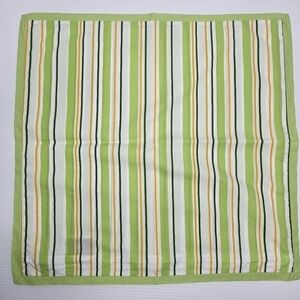 Tommy Hilfiger Pillow Cover Spring Green & Yellow Stripe Zipper 100% Cotton